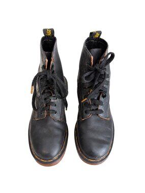 Dr Martens 1460 Pascal Womens 6.5 Black Leather Lace Up Combat Boots Y2K Grunge